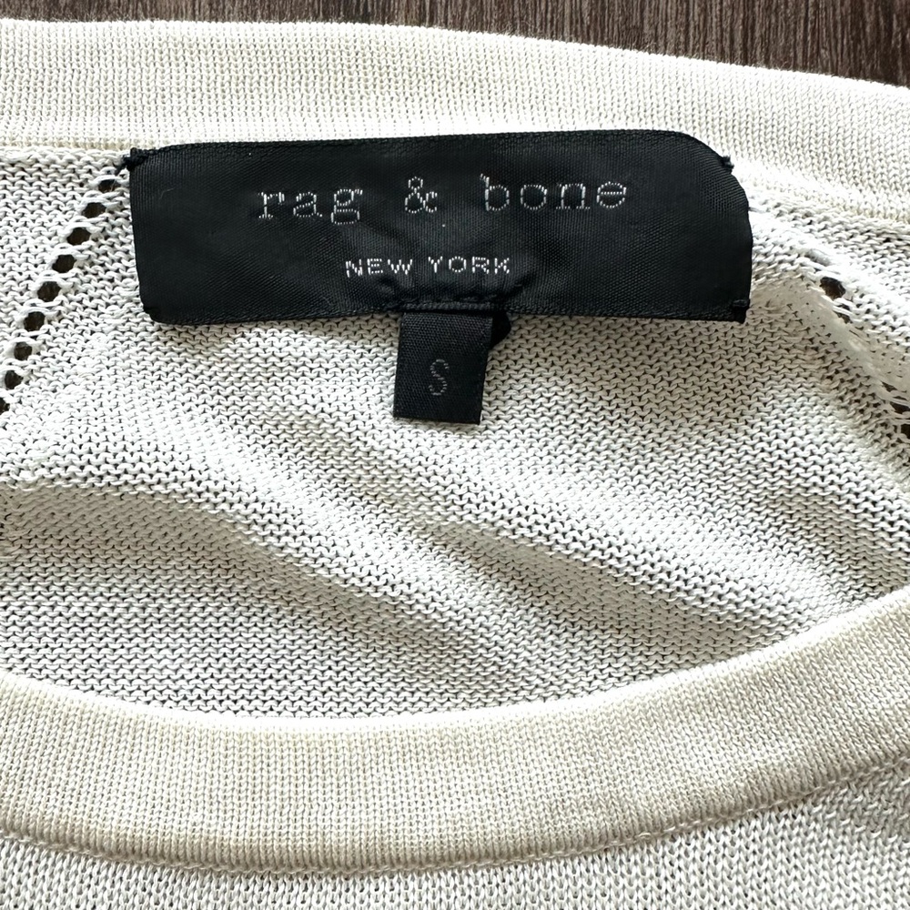 Rag & Bone Colorblock Lightweight Sweater in Cream/Black. Size S - Picture 9 of 13
